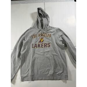 Mens Size M Grey Fanatics Los Angeles Lakers Hoodie With Measurements